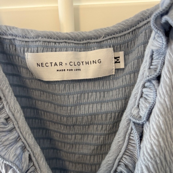 Blue Ruffled Women's Top - Picture 2 of 6